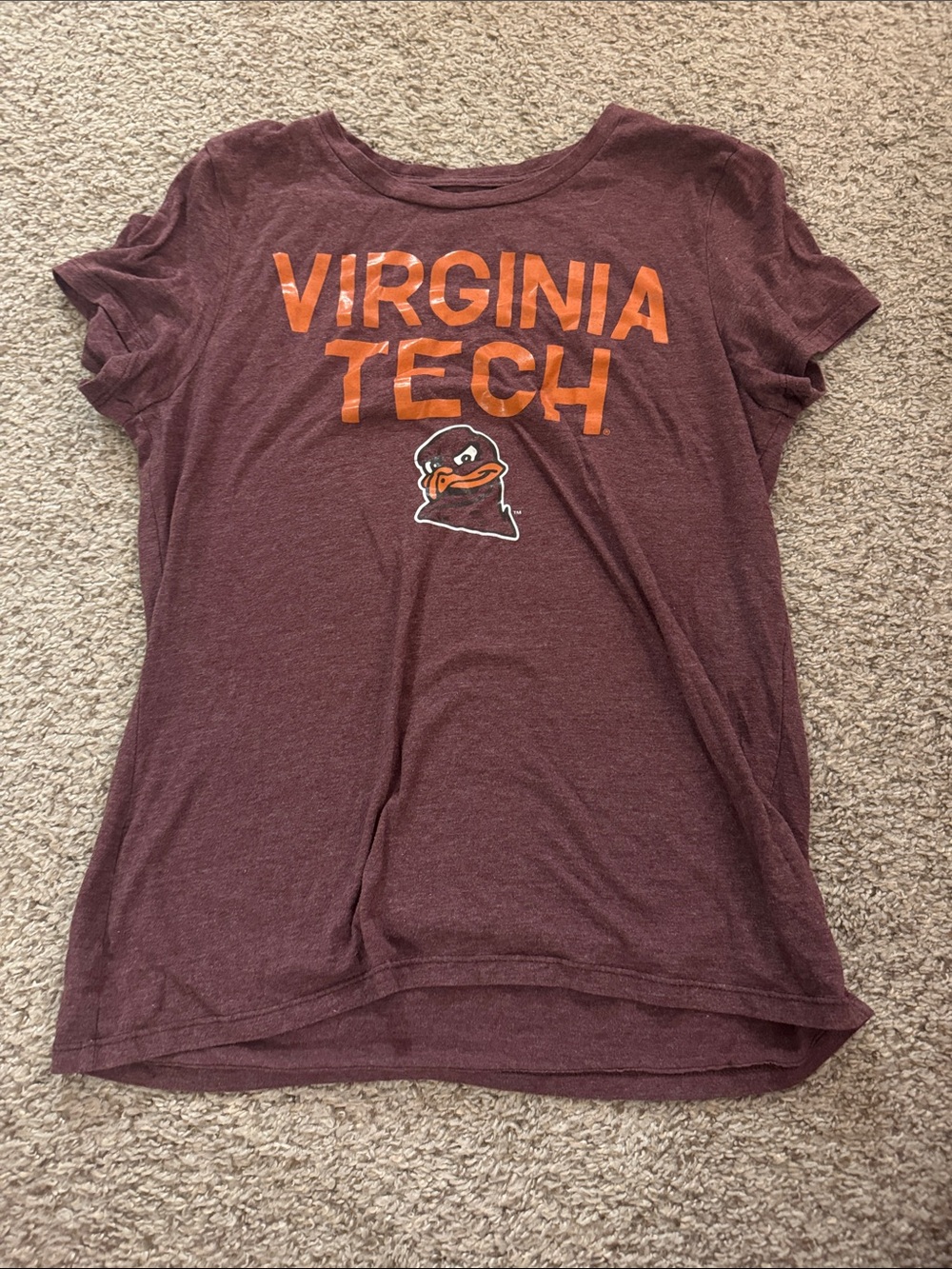Virginia Tech Maroon Tee with Orange Logo
